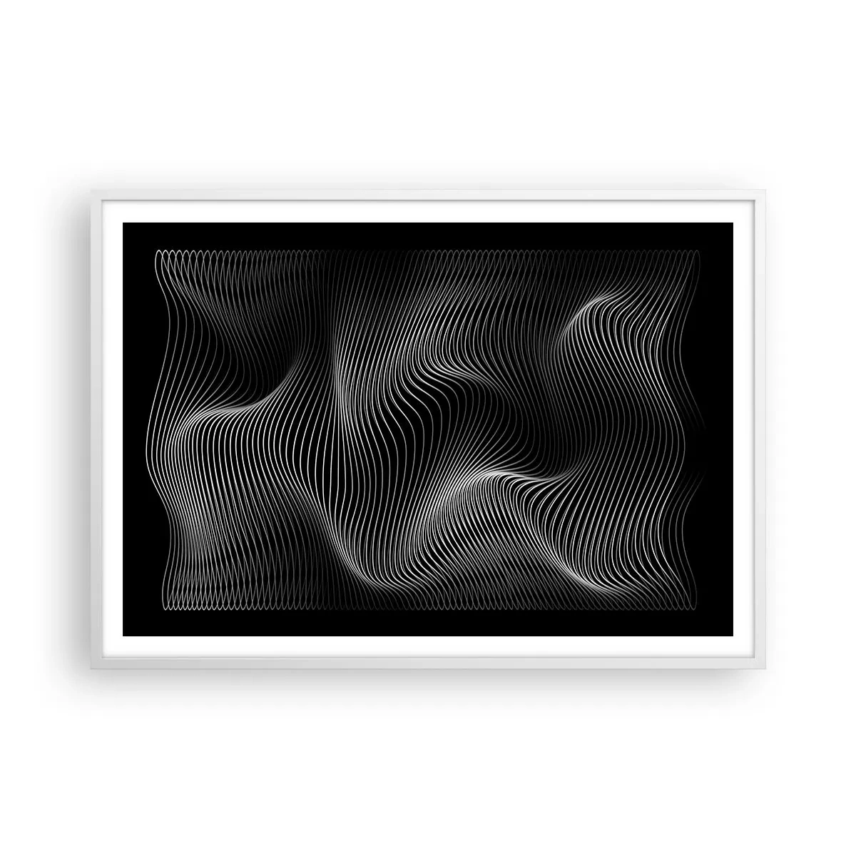 Affisch i vit ram - Ljusets dans i rymden - 100x70 cm