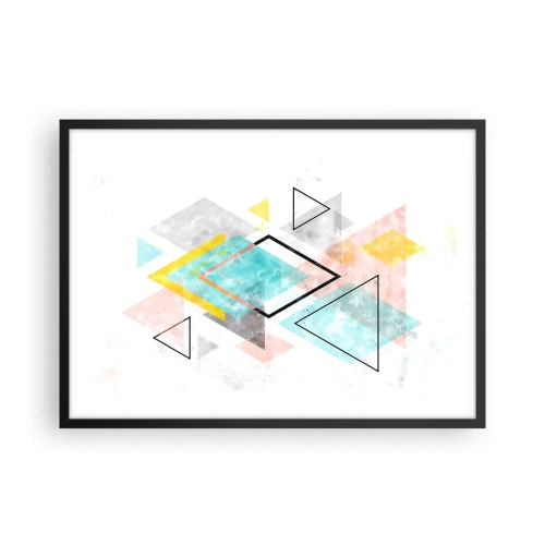Affisch i svart ram - Geometriskt spel - 70x50 cm