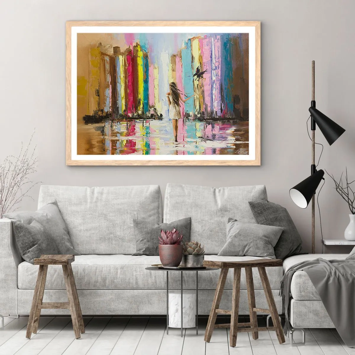 Affisch i ram av ljusek - Kom med mig - 70x50 cm