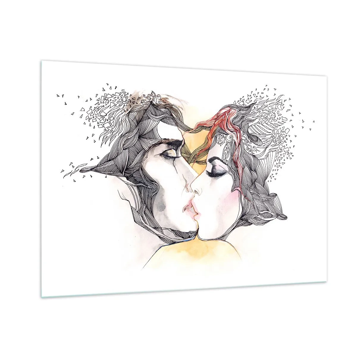 Glastavla - Bild på glas - Världen existerar inte - 100x70 cm