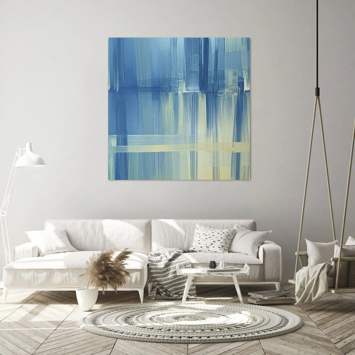 Canvastavla - Bild på duk - Komposition i turkos - 60x60 cm