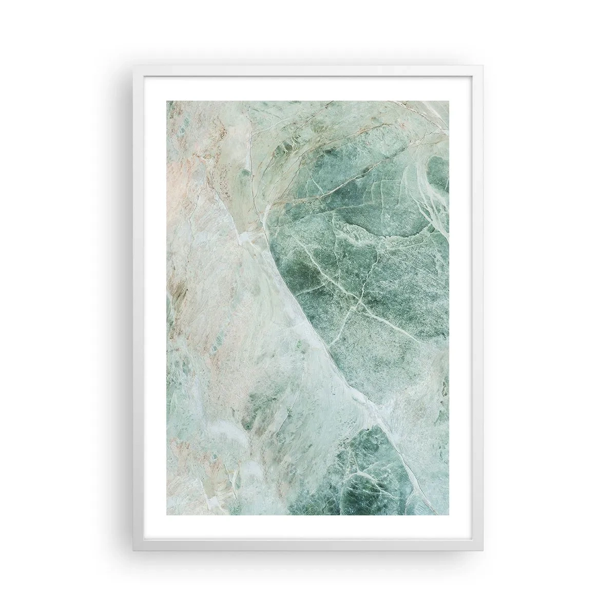 Affisch i vit ram - Stenens ädla svalka - 50x70 cm