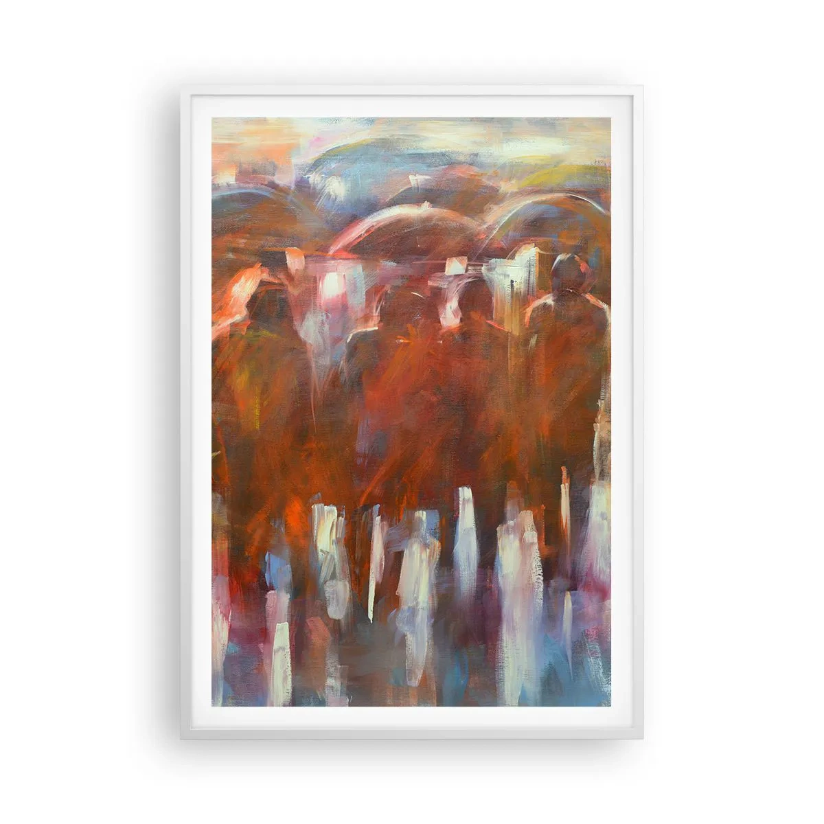 Affisch i vit ram - Jämna i regn och dimma - 70x100 cm