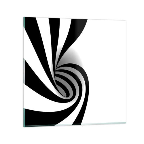 Glastavla - Bild på glas - Roterande svart-vit - 40x40 cm