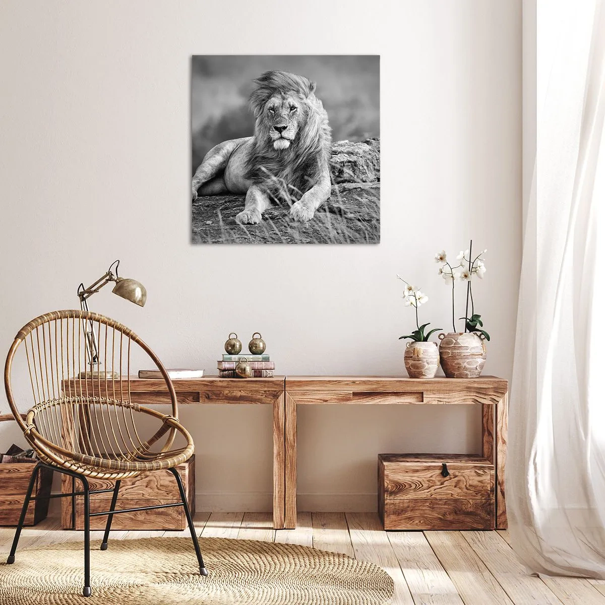 Canvastavla - Bild på duk - Kunglig siesta - 60x60 cm