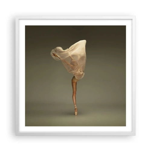 Affisch i vit ram - Den lyfter snart - 60x60 cm