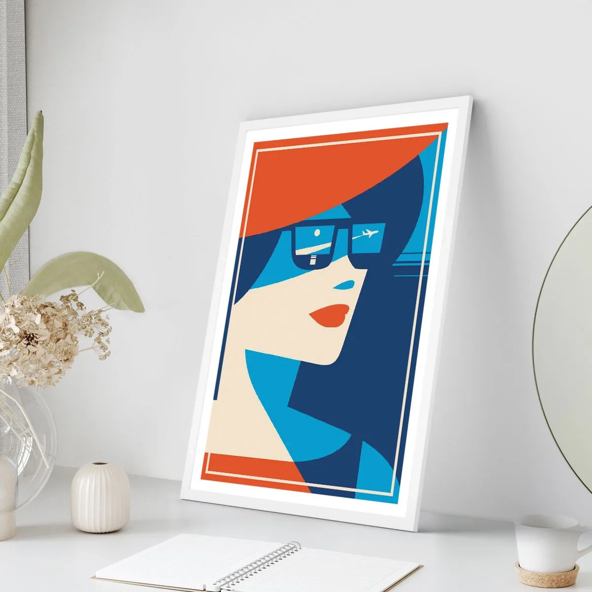 Affisch i vit ram - Semesterresa - 50x70 cm
