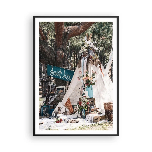 Affisch i svart ram - Make love… - 70x100 cm