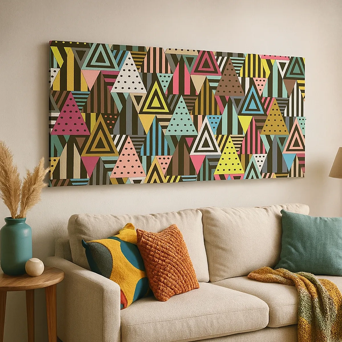 Canvastavla - Bild på duk - Trianglar - 30x30 cm