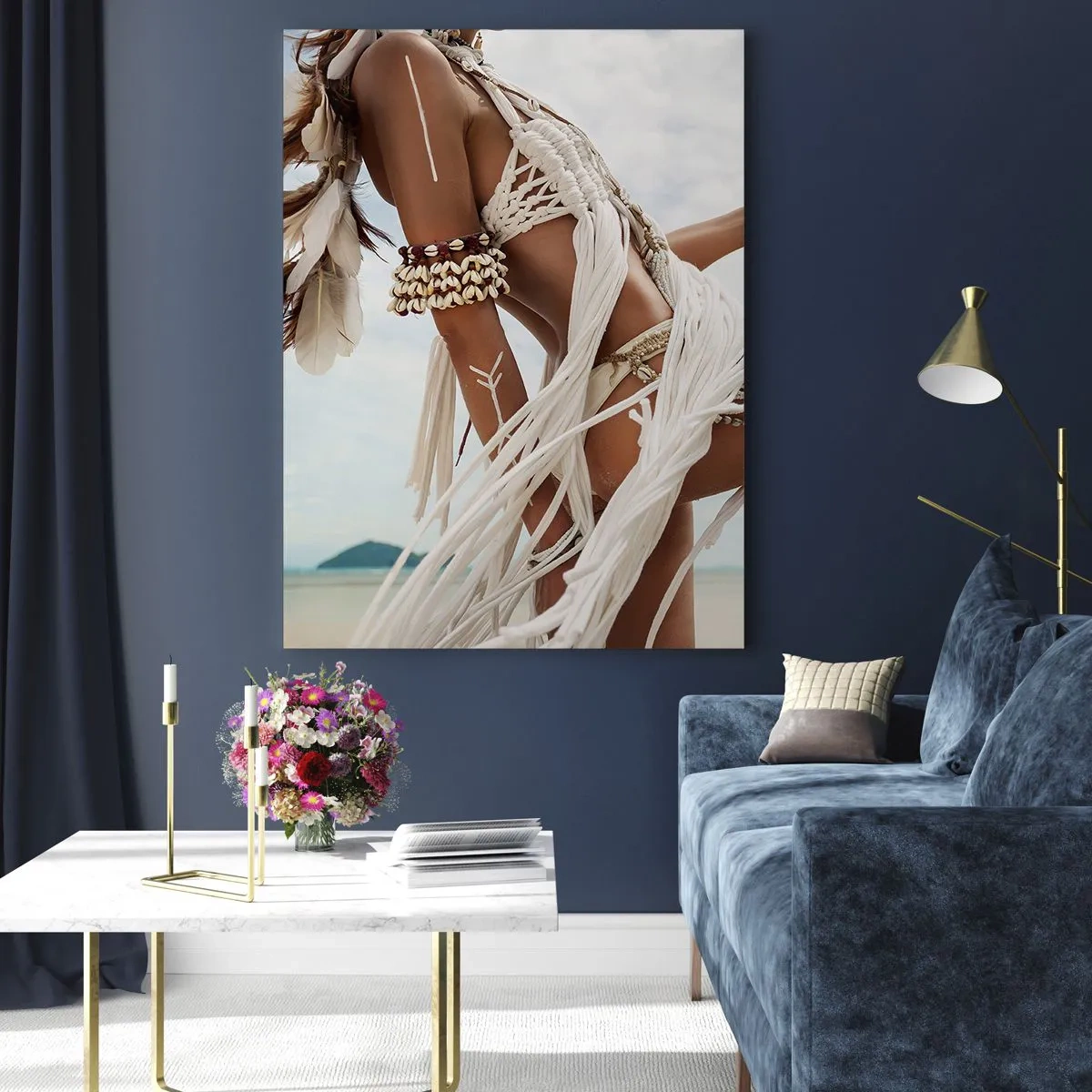 Glastavla - Bild på glas - Solens prästinna - 80x120 cm