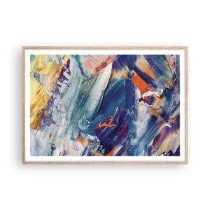 Affisch i ram av ljusek - Färgkaos - 100x70 cm