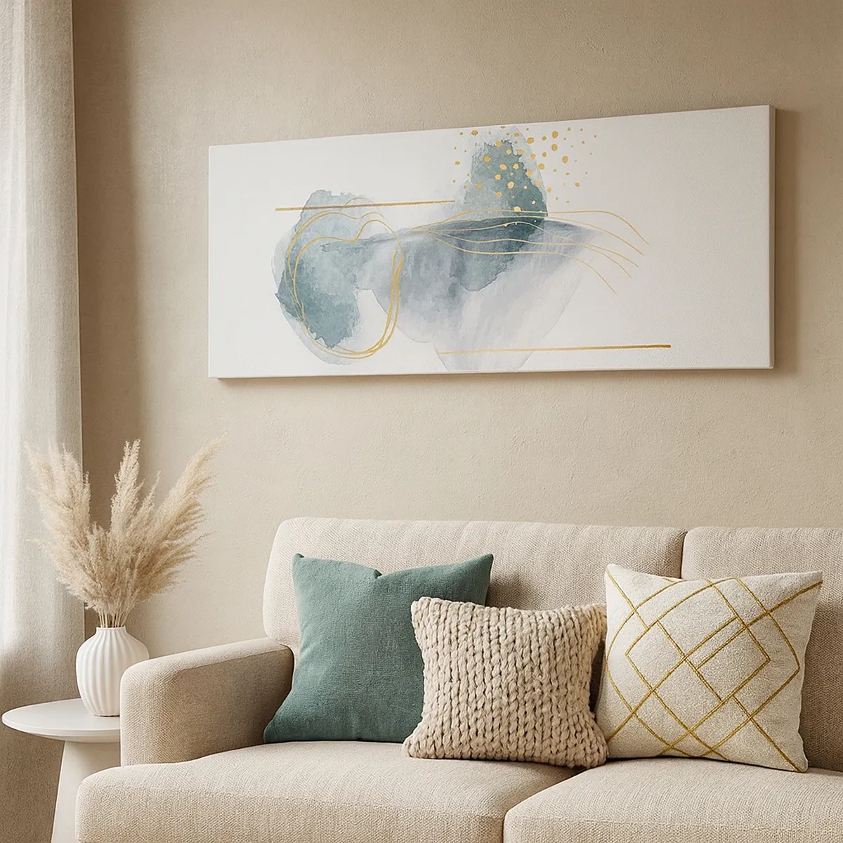 Canvastavla - Bild på duk - Om gråhetens och guldets förhållanden - 30x30 cm