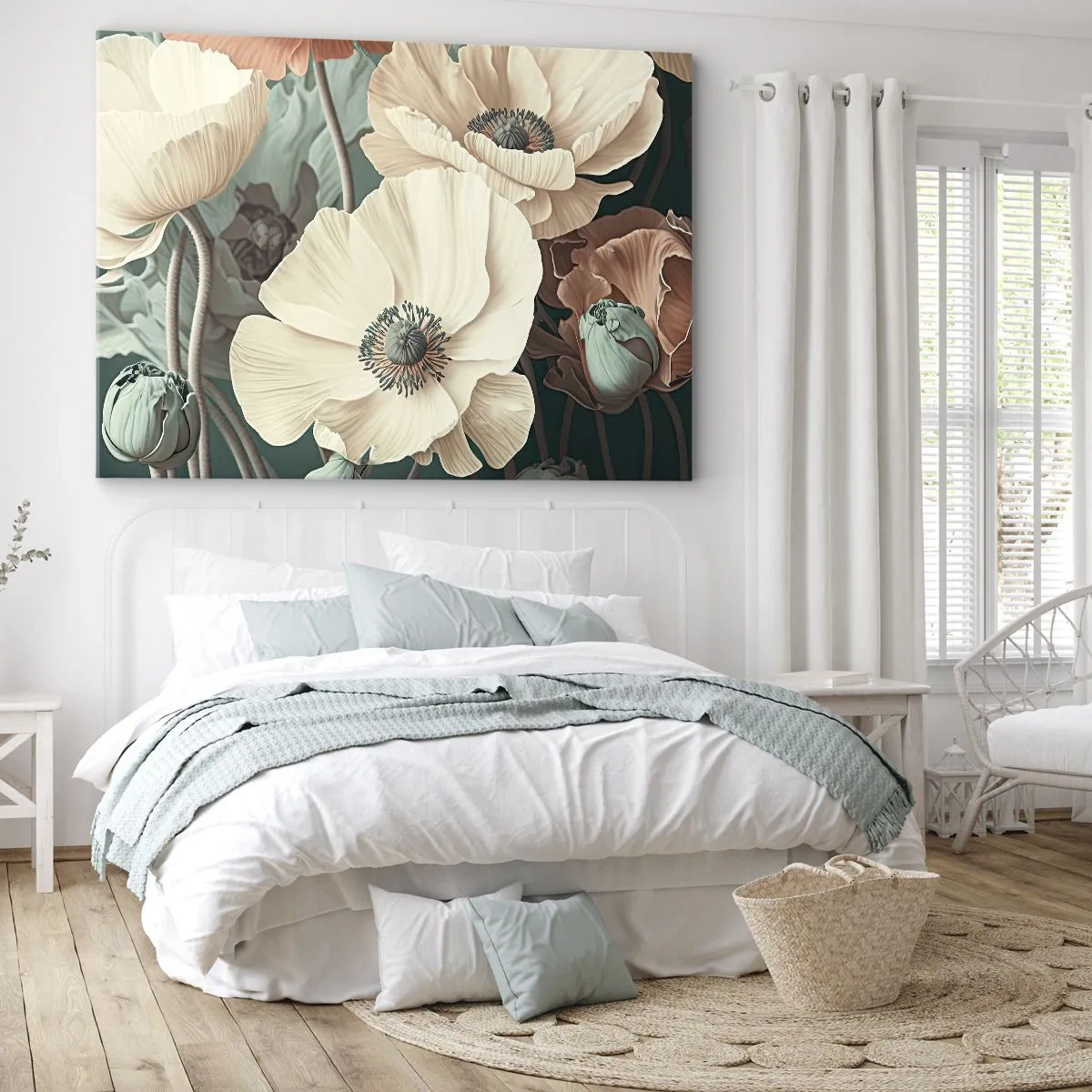 Canvastavla - Bild på duk - Viskningar av vallmo - 70x50 cm