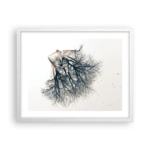Affisch i vit ram - Lyssnar på trädens viskningar - 50x40 cm