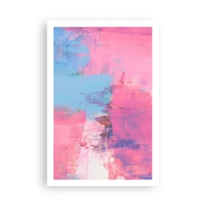 Affisch - Rosa, blått och en gnutta ljus - 61x91 cm