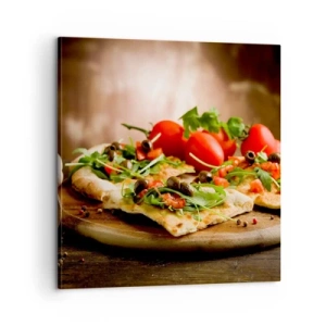 Canvastavla - Bild på duk - Direkt från ugnen och trädgården - 60x60 cm