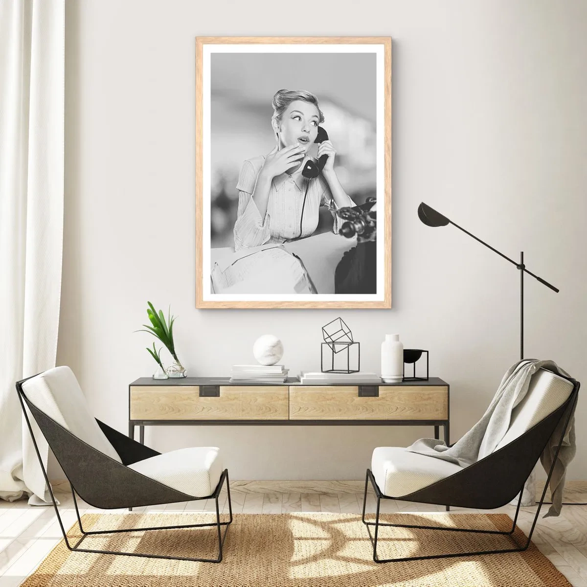 Affisch i ram av ljusek - Hallå, tillbaka till 50-talet. - 50x70 cm