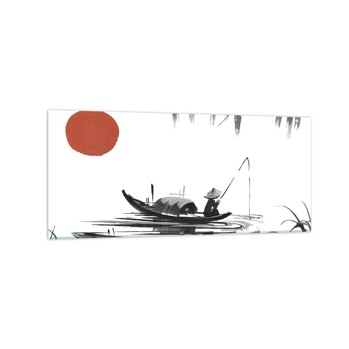 Glastavla - Bild på glas - Asiatisk eftermiddag - 120x50 cm