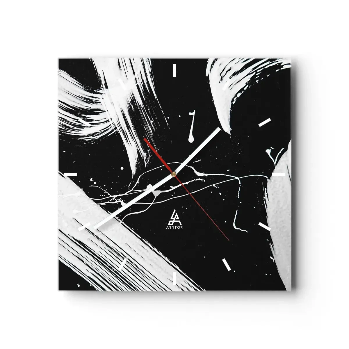 Väggklocka - Klocka på glas - Bryta mörkret - 30x30 cm