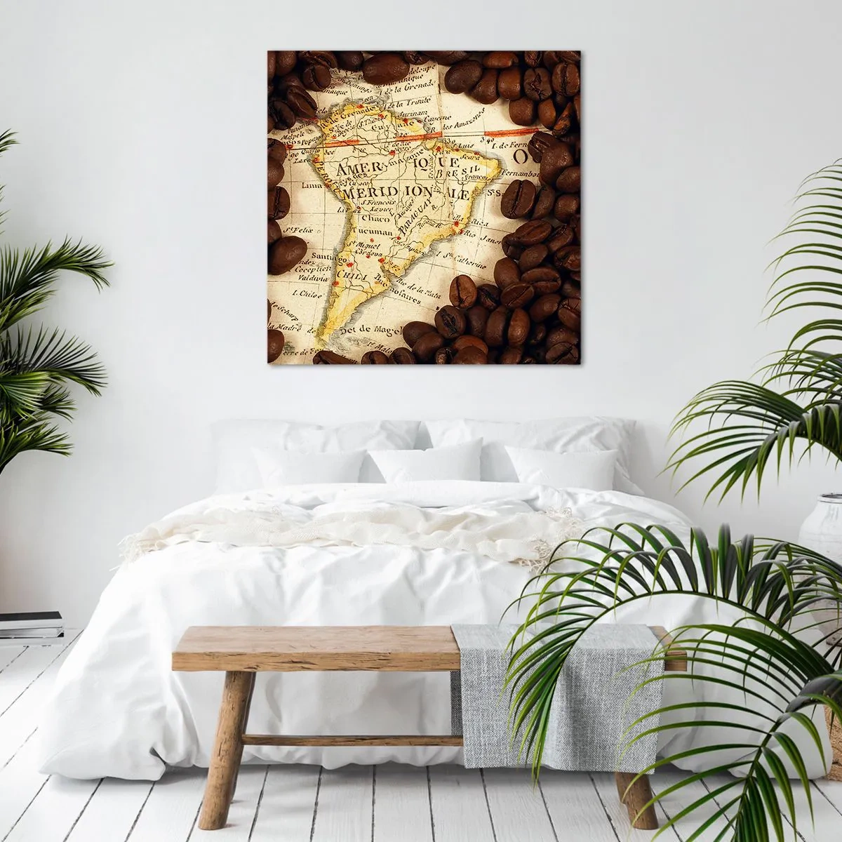 Canvastavla - Bild på duk - Varifrån kommer det bästa kaffet? - 40x40 cm