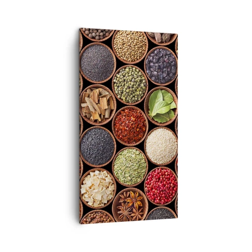 Canvastavla - Bild på duk - Världens alla smaker - 45x80 cm