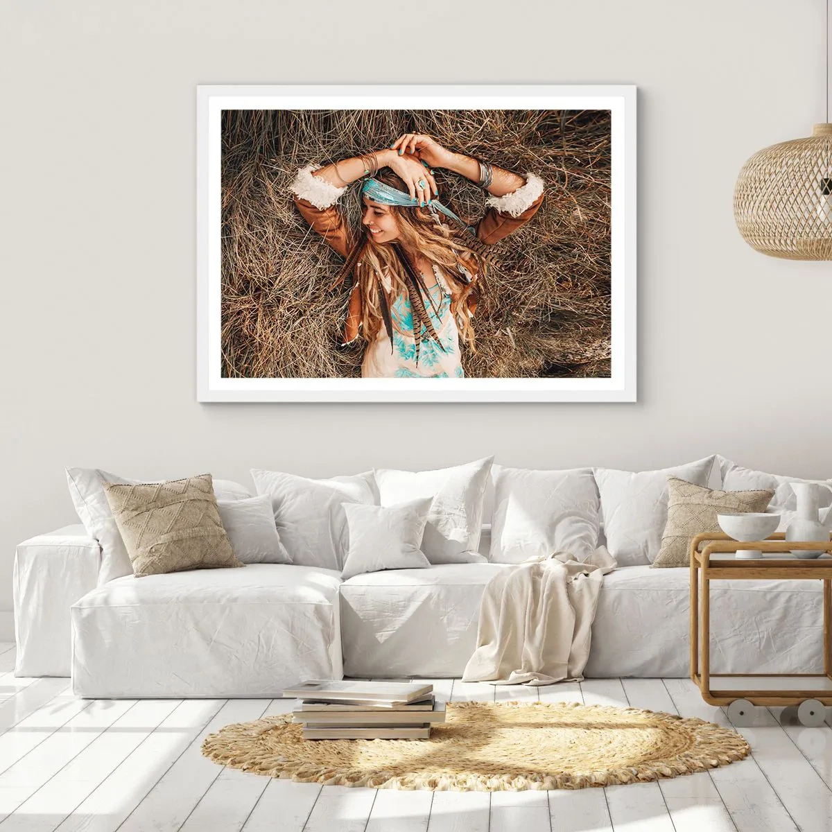 Affisch i vit ram - På väg till kärlekens sommar - 50x40 cm