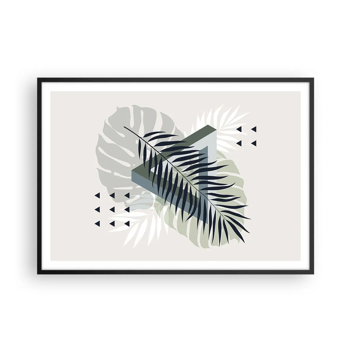 Affisch i svart ram - Natur och geometri – två ordningar? - 100x70 cm