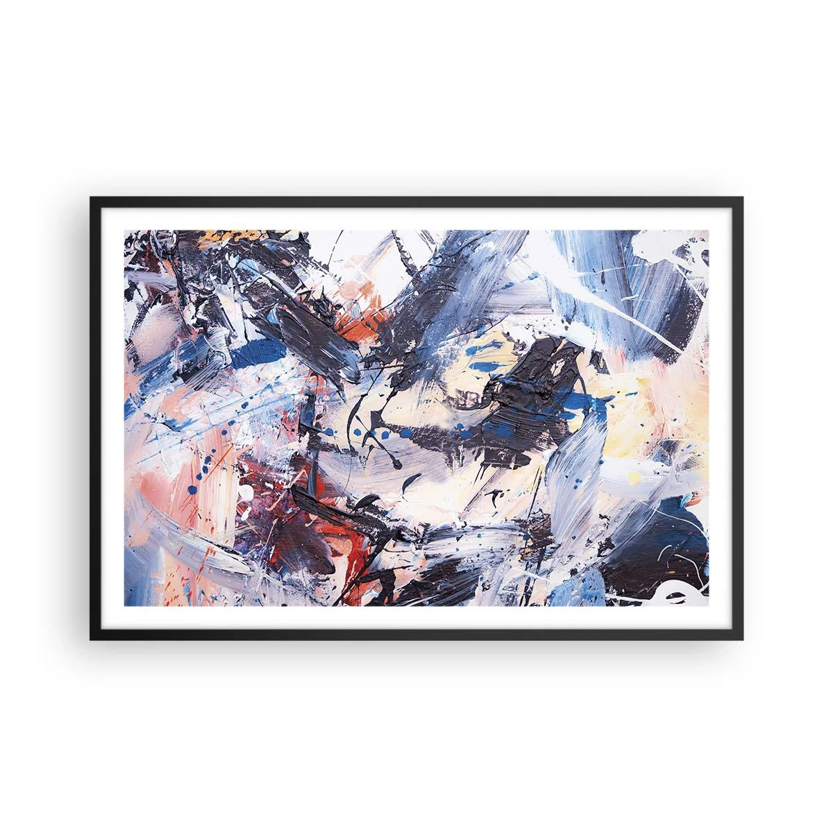 Affisch i svart ram - Abstraktionen galna dans - 91x61 cm
