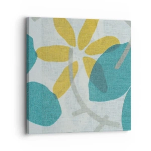 Canvastavla - Bild på duk - Bland azurblå blad - 30x30 cm