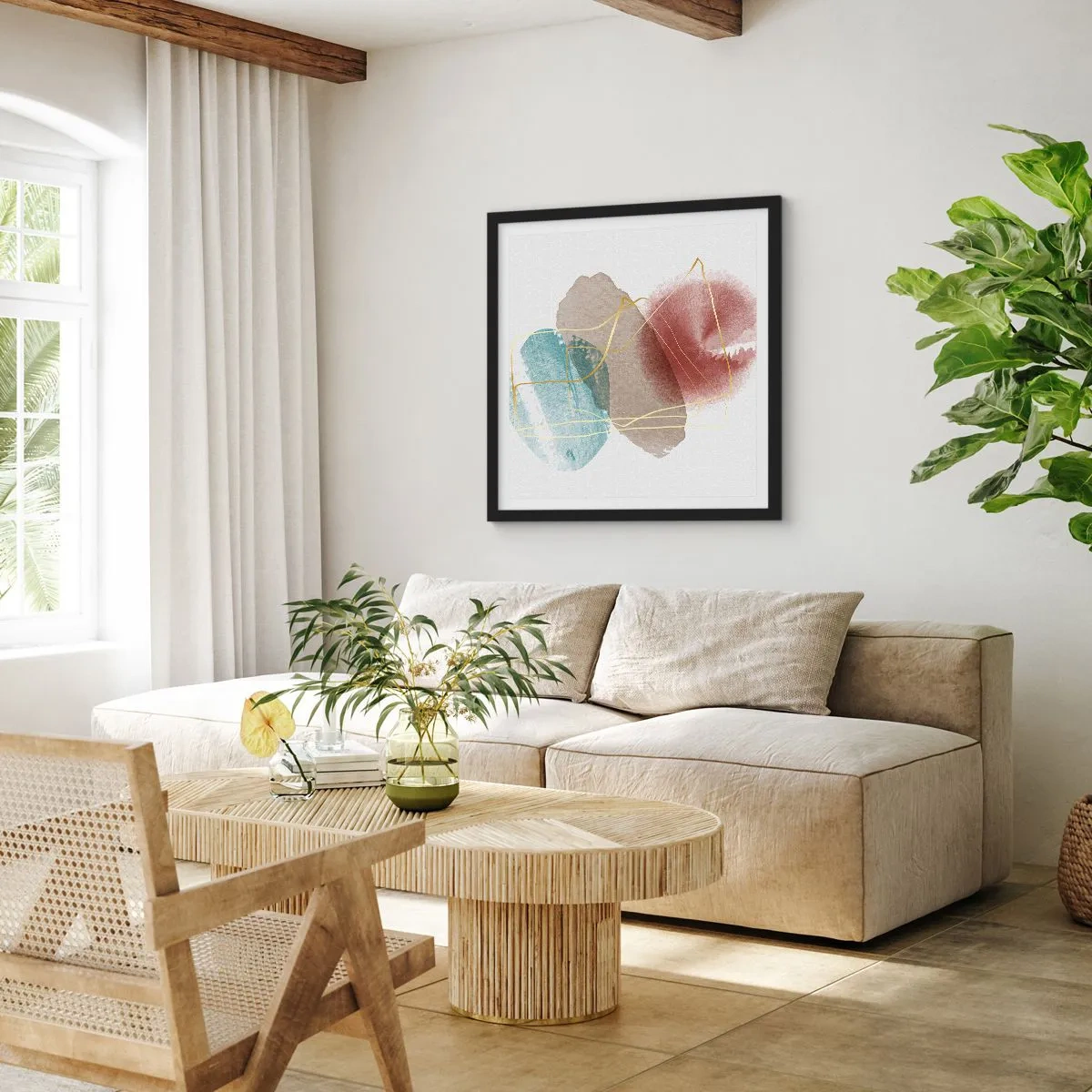 Affisch i svart ram - Rummets pärlor - 40x40 cm