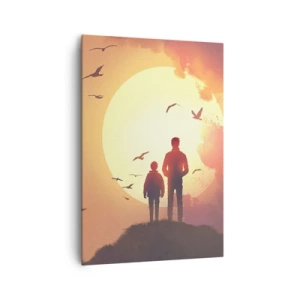 Canvastavla - Bild på duk - Öga mot öga med solen - 70x100 cm