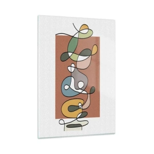 Glastavla - Bild på glas - Abstraktion: en färgglad dans - 50x70 cm