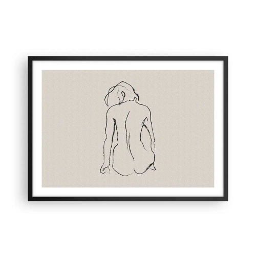Affisch i svart ram - Naken flicka - 70x50 cm