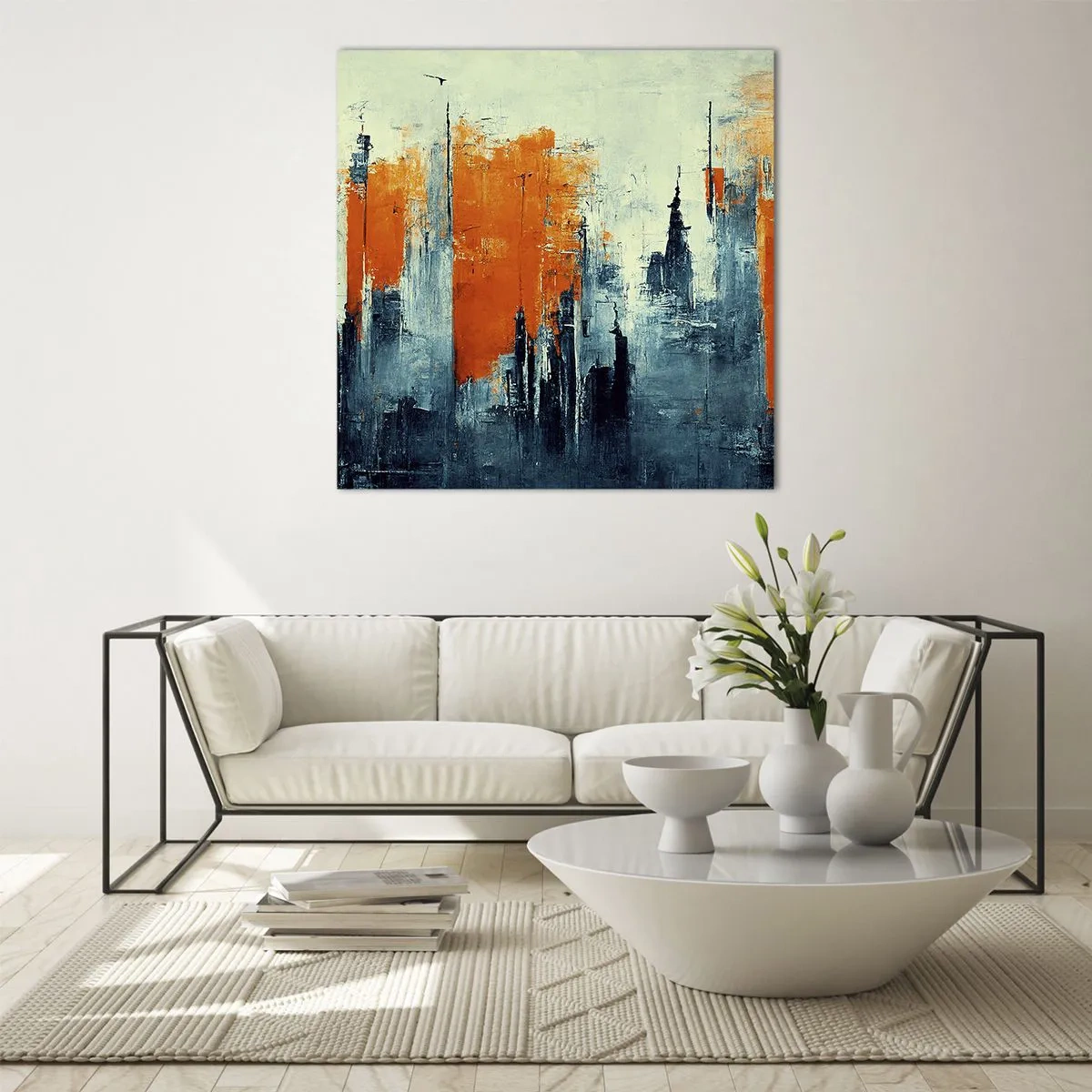 Glastavla - Bild på glas - Modernt landskap - 50x50 cm