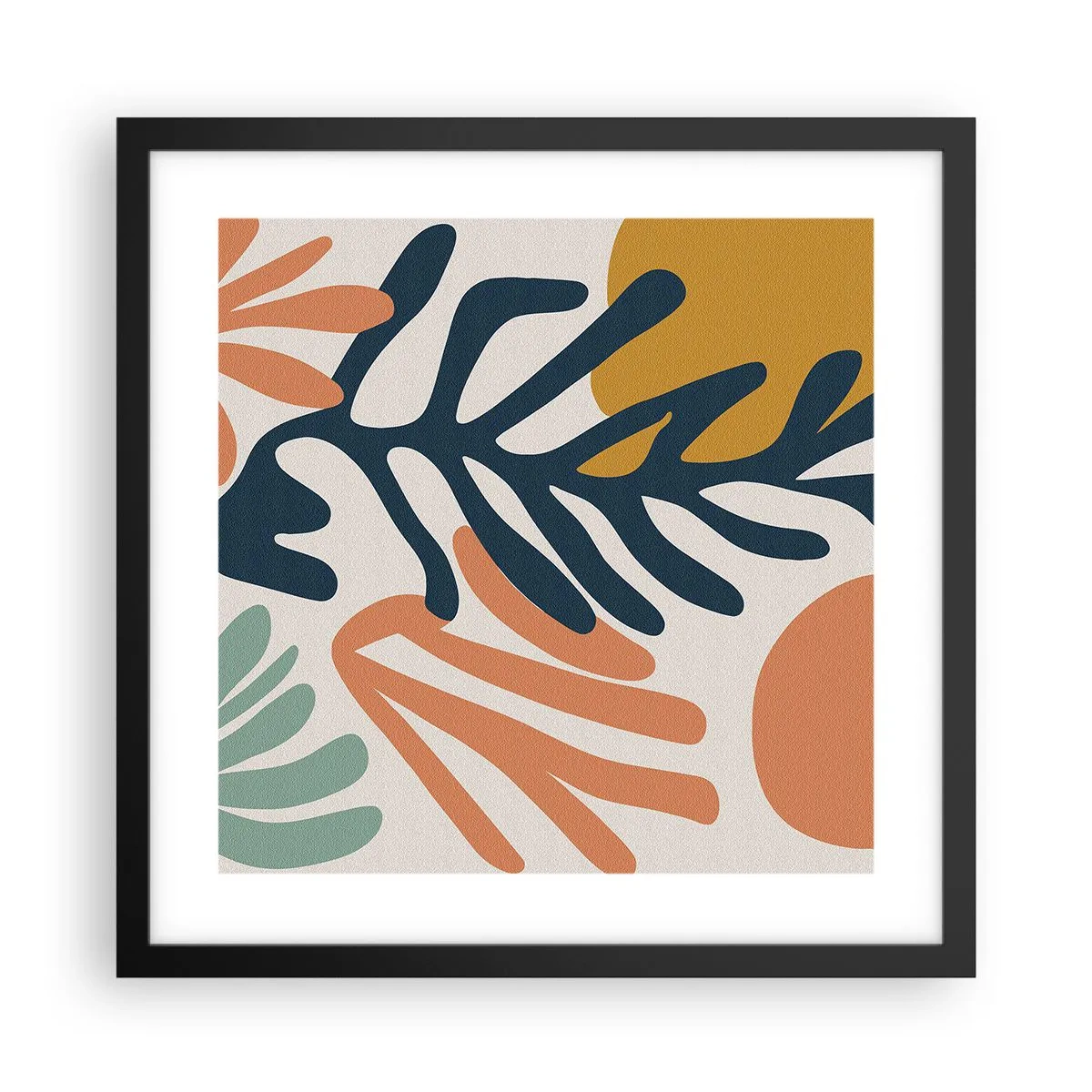 Affisch i svart ram - Korallhav - 40x40 cm