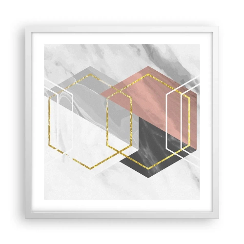 Affisch i vit ram - Kedjekomposition - 50x50 cm