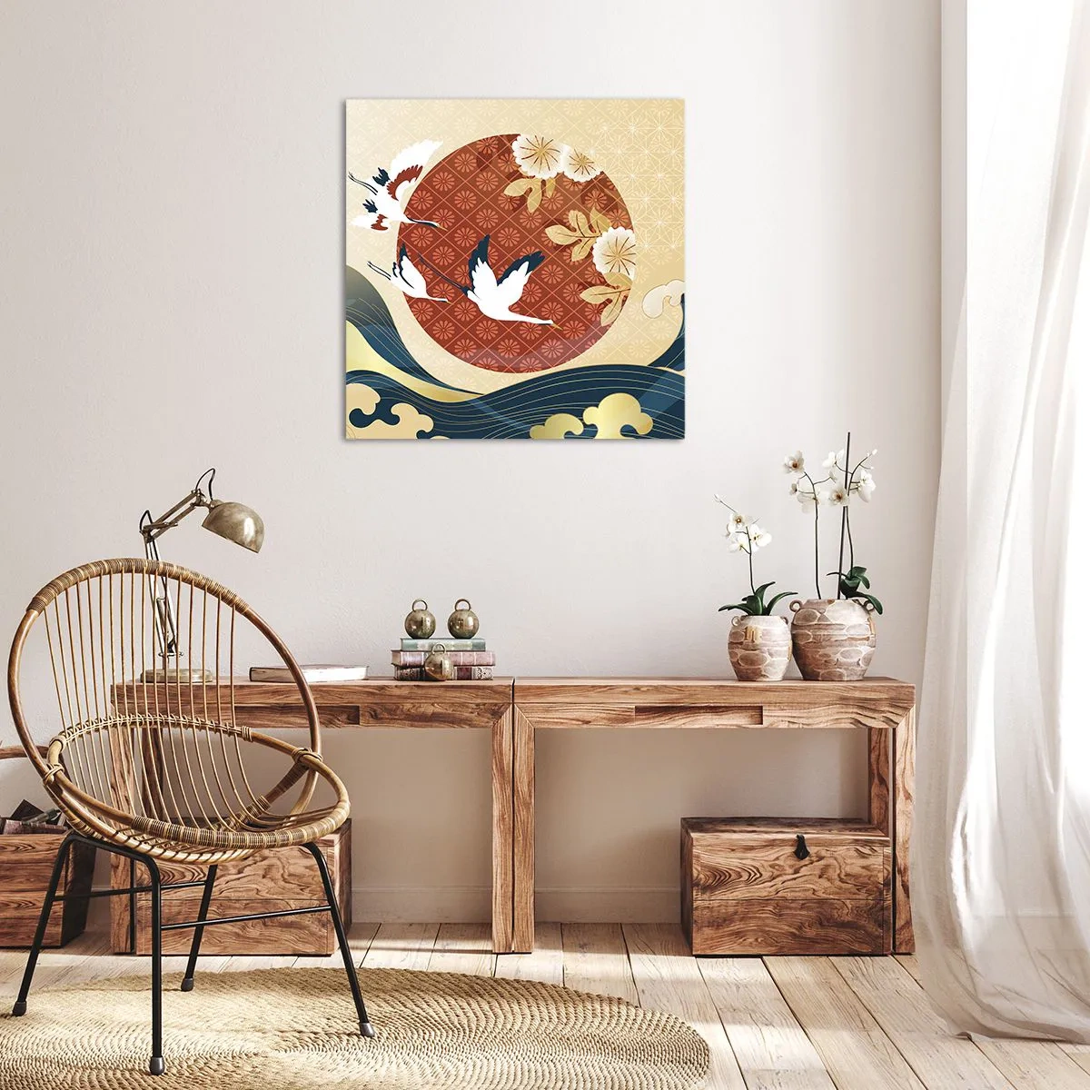 Canvastavla - Bild på duk - Japansk saga - 50x50 cm