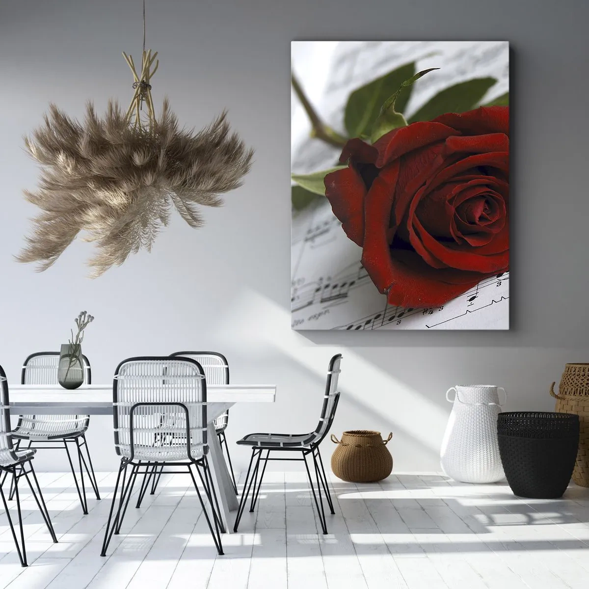 Canvastavla - Bild på duk - Känslornas musik i scharlakansröd - 50x70 cm