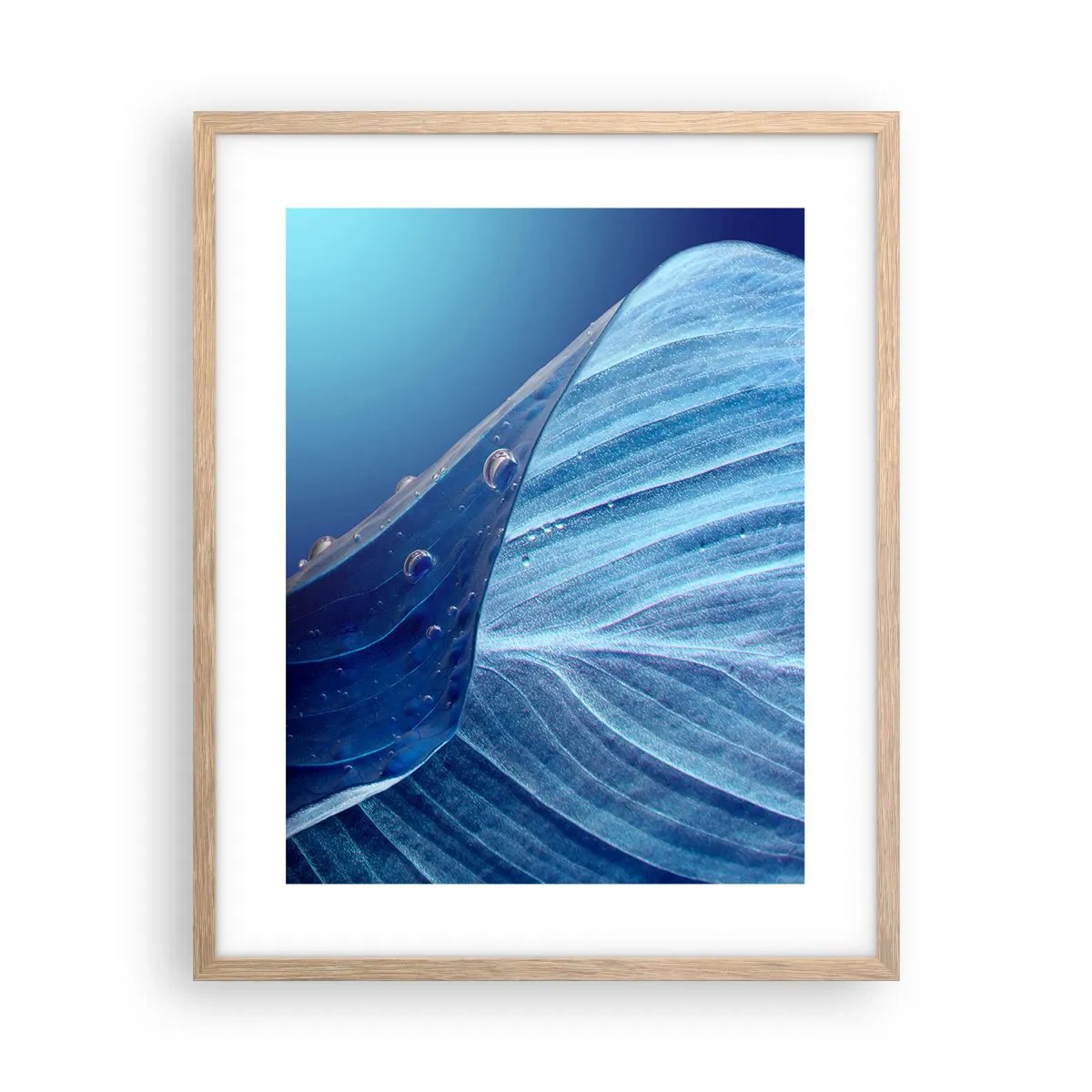 Affisch i ram av ljusek - Dolda droppar av blått - 40x50 cm
