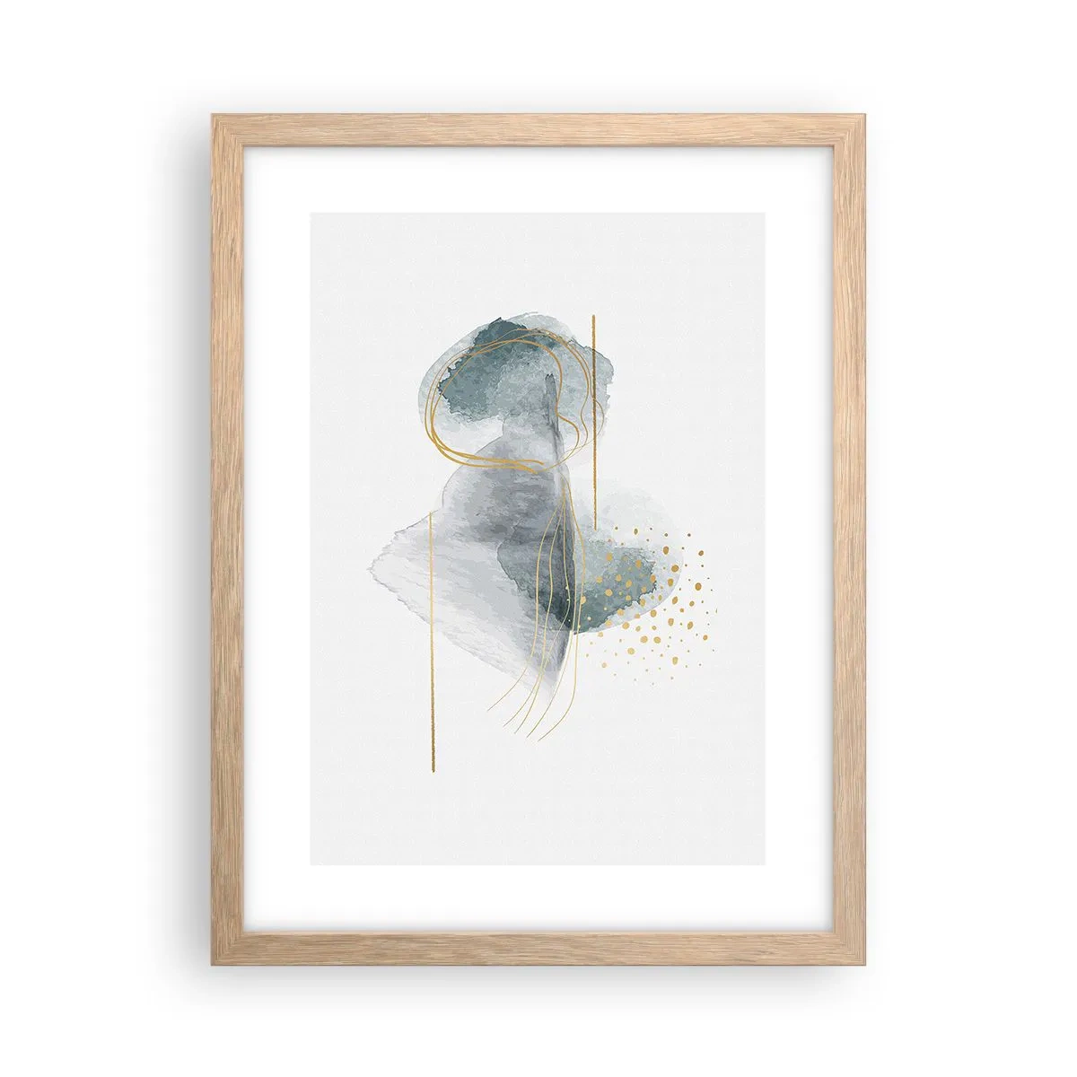 Affisch i ram av ljusek - Om gråhetens och guldets förhållanden - 30x40 cm