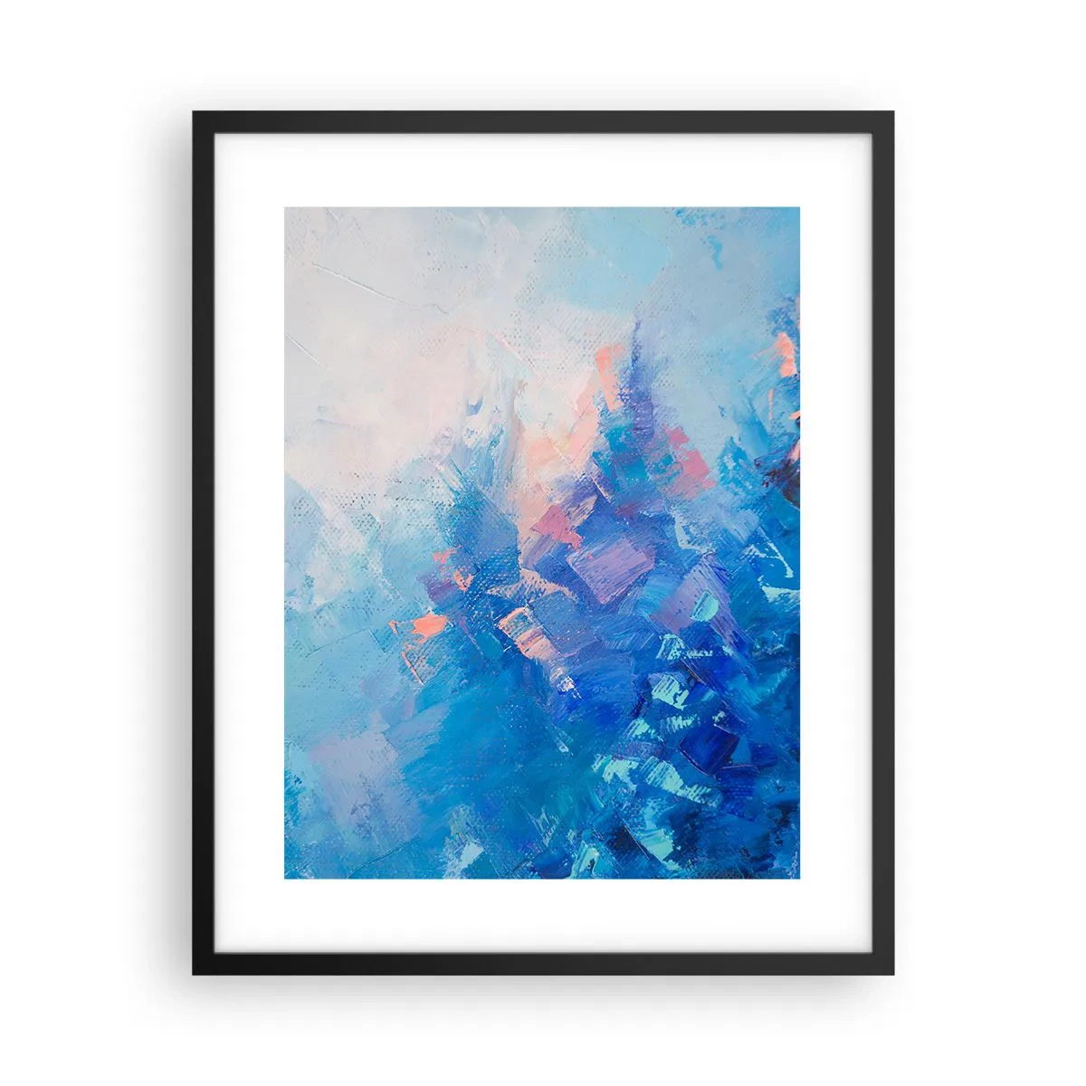 Affisch i svart ram - Vinterabstraktion - 40x50 cm