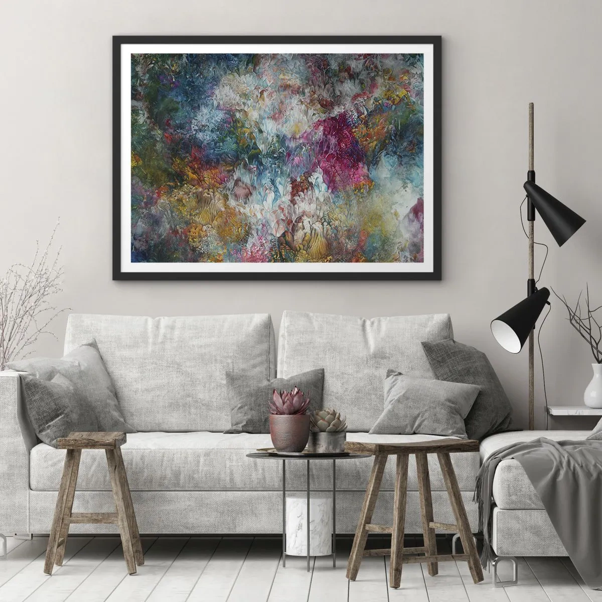 Affisch i svart ram - I full blom - 70x50 cm