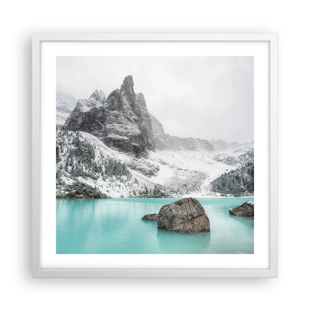 Affisch i vit ram - På vakt - 50x50 cm