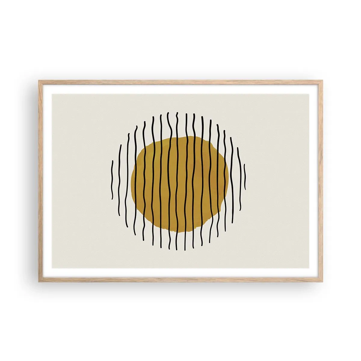 Affisch i ram av ljusek - Abstraktion som darrar av glöd - 100x70 cm
