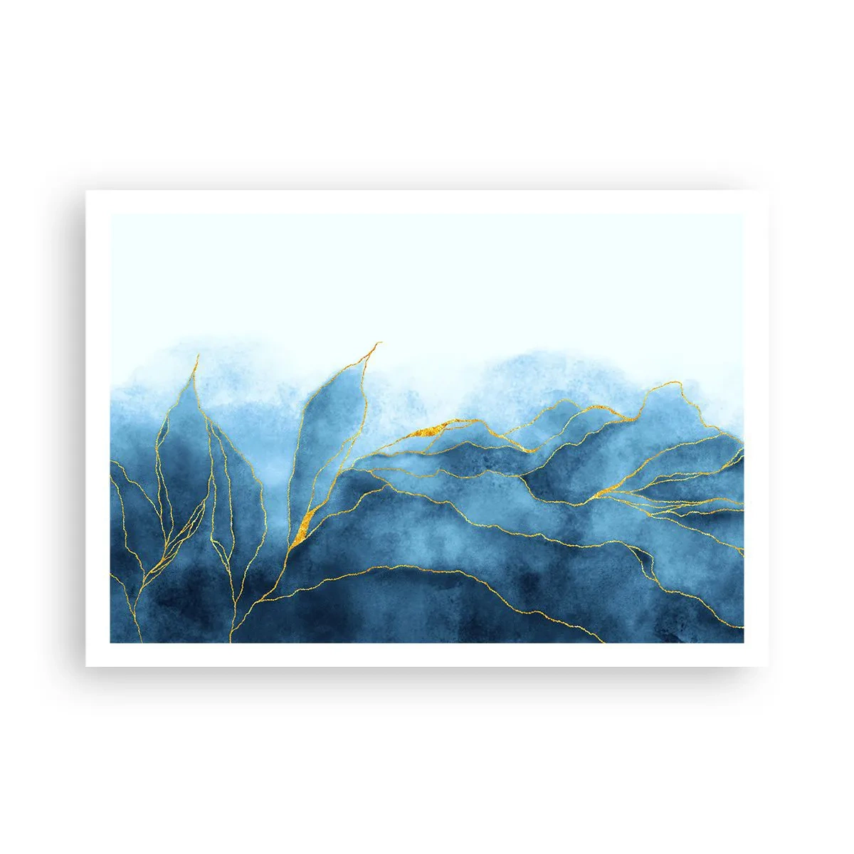 Affisch - Blått i guld - 100x70 cm
