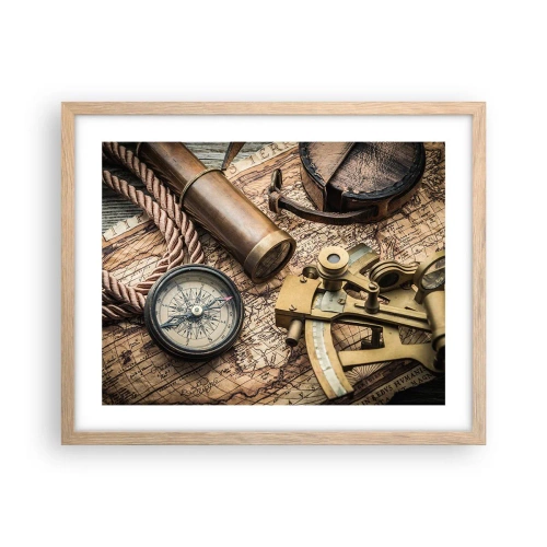 Affisch i ram av ljusek - Sätt ut kursen - 50x40 cm