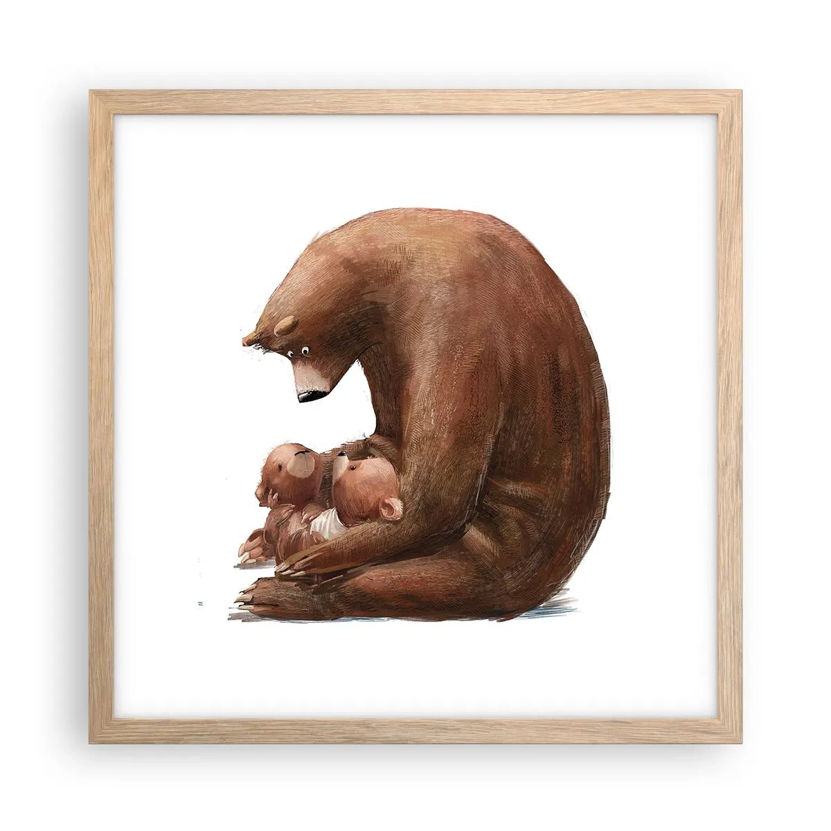 Affisch i ram av ljusek - Söta drömmar, barn - 40x40 cm