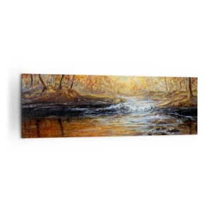 Canvastavla - Bild på duk - Gyllene bäck - 160x50 cm