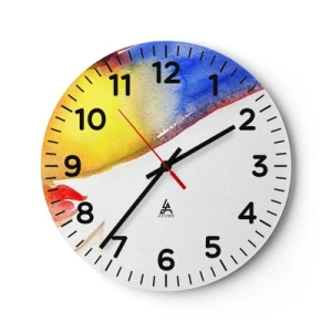 Väggklocka - Klocka på glas - Damporträtt    - 40x40 cm