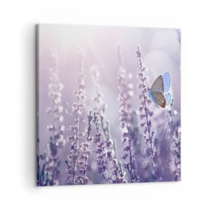 Canvastavla - Bild på duk - En fjärils kyss - 60x60 cm